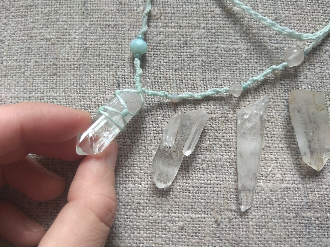 Crystal Wrapping Macrame Pendant DIY Tutorial Step by Step Etsy