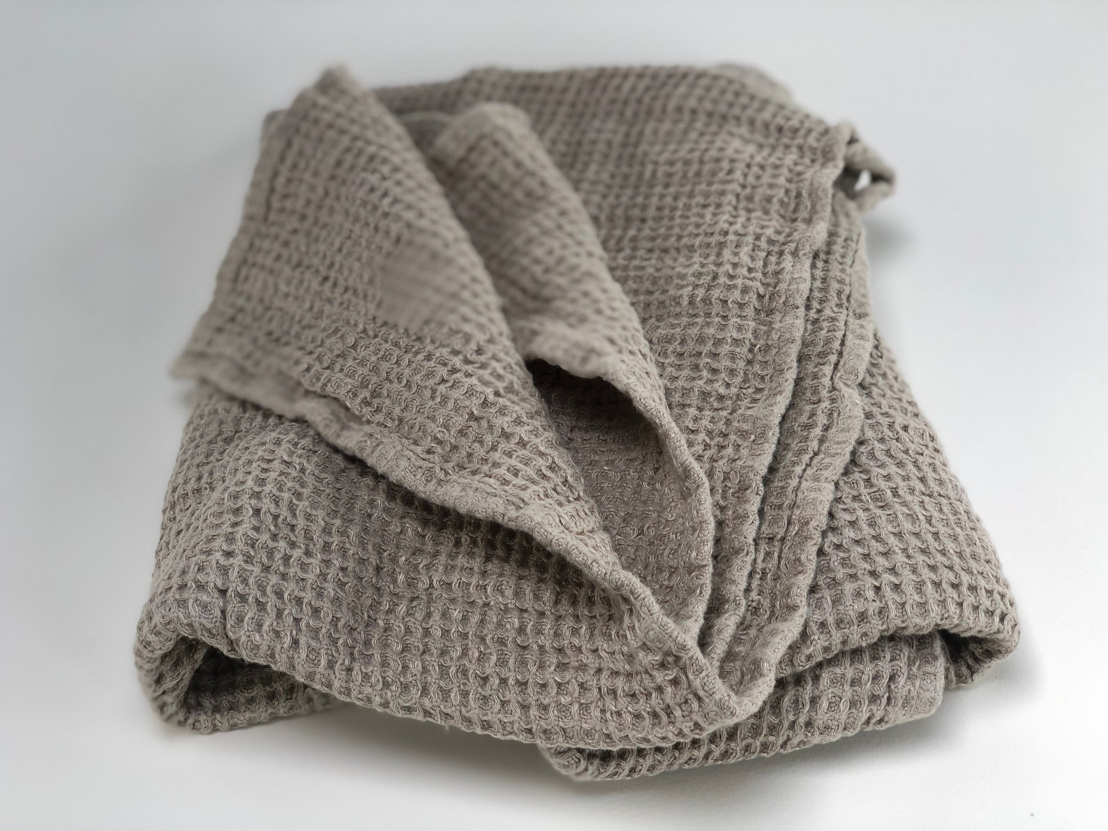 Waffle Bath Towel. Stone washed 100 European Linen. Size Etsy