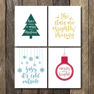 8x10 Christmas Print Set Printable Holiday Wall Art | Etsy