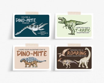 Dinosaur Valentine Cards Printable Digital Download - Dinosaur Valentines for Kids - Print at Home Valentine Card - Valentine for Boys Girls