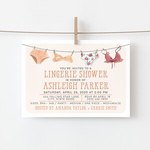 Lingerie Shower Invitation Printable Lingerie Bridal Shower | Etsy