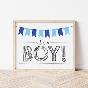 It&#39;s a Boy Announcement - Printable Gender Reveal - It&#39;s a Boy Sign - Printable Gender Reveal Sign - Gender Announcement Digital Download