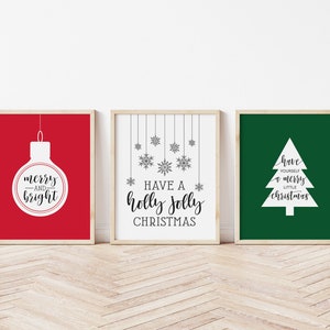 Christmas Printable Set Printable Holiday Wall Art - Etsy
