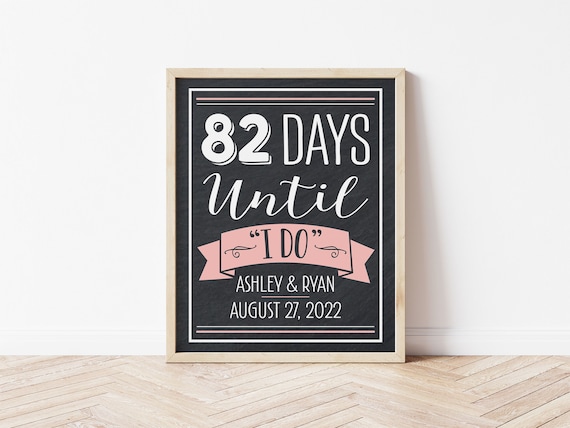 Days Until I Do Printable Bridal Shower Sign Wedding | Etsy