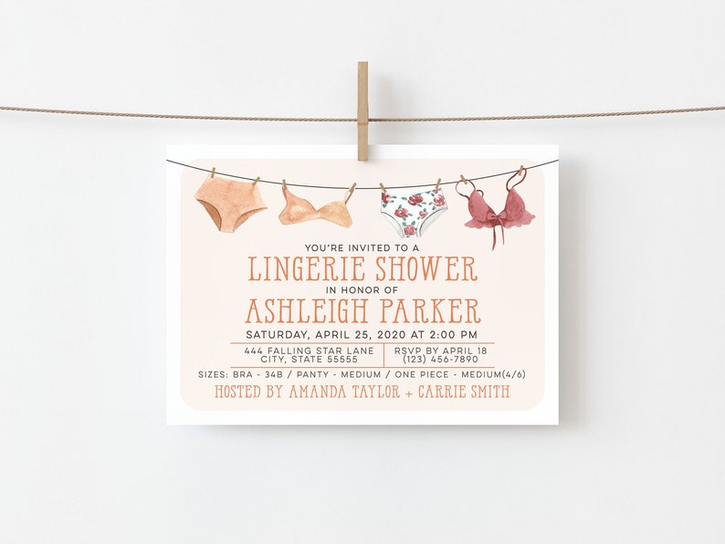 Lingerie Shower Invitation Printable Lingerie Bridal Shower | Etsy