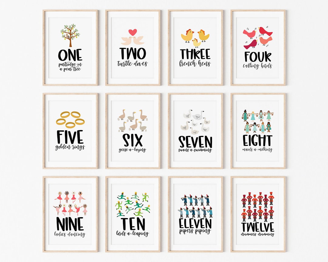 Twelve Days of Christmas Printable - 8x10 Christmas Print Set - 12 Days ...