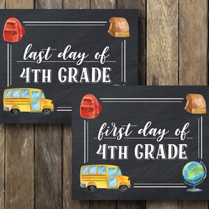 First Day of 4th Grade Printable First Day of School Sign - Etsy