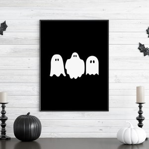 Cute Ghost Print, Simple Halloween Wall Art, Ghost Halloween Printable, Ghosts Print Wall Art