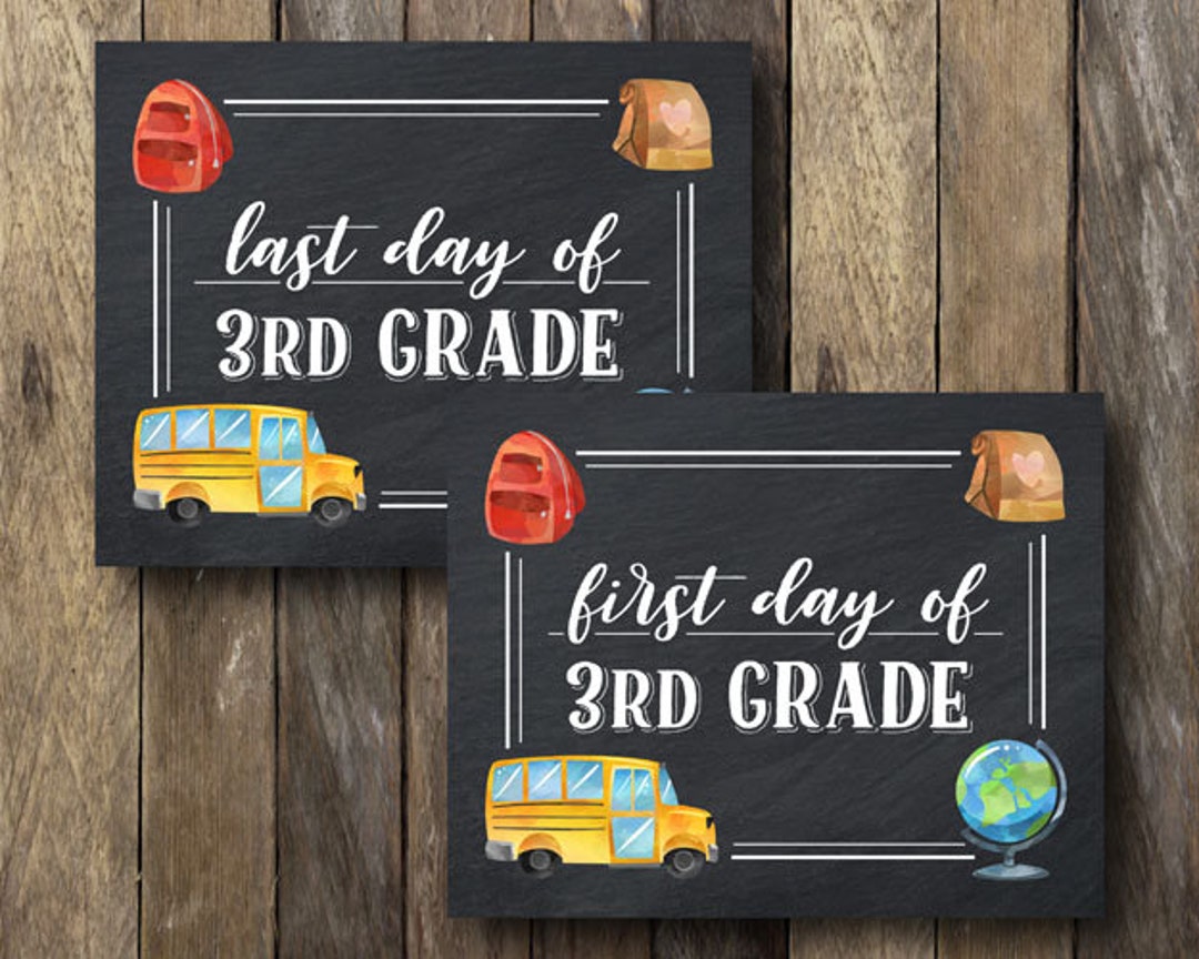 First Day of 3rd Grade Sign Printable Third Grade First Day - Etsy