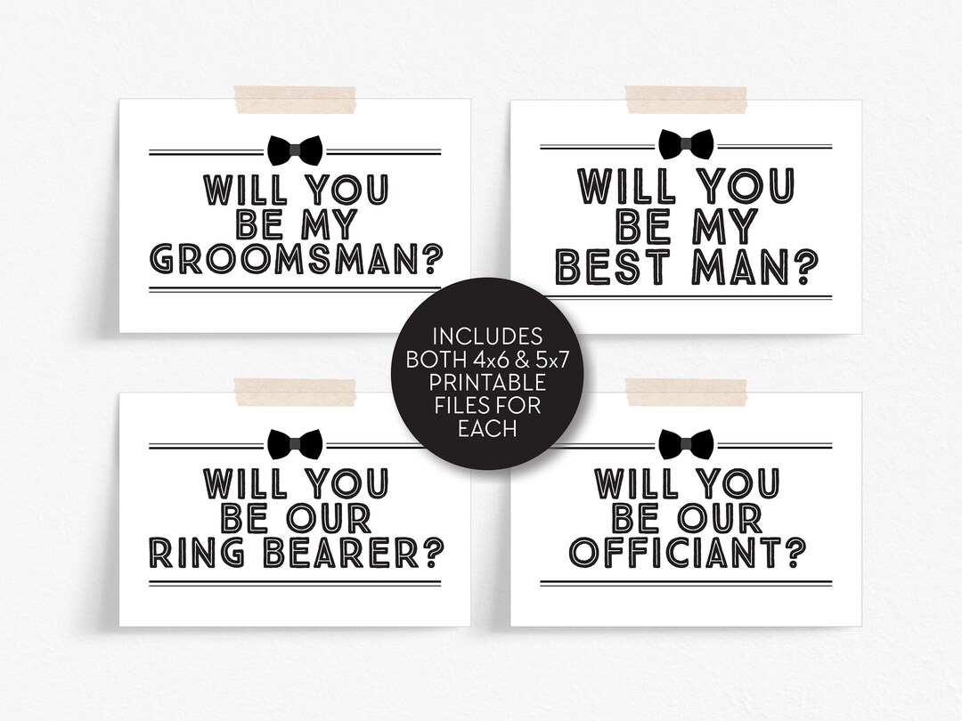 Groomsman Proposal Cards Printable, Best Man Proposal Card, Will You Be ...