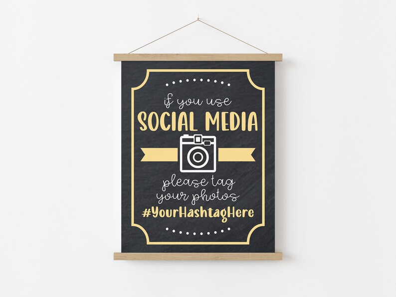 Hashtag Wedding Printable Social Media Sign Wedding - Etsy