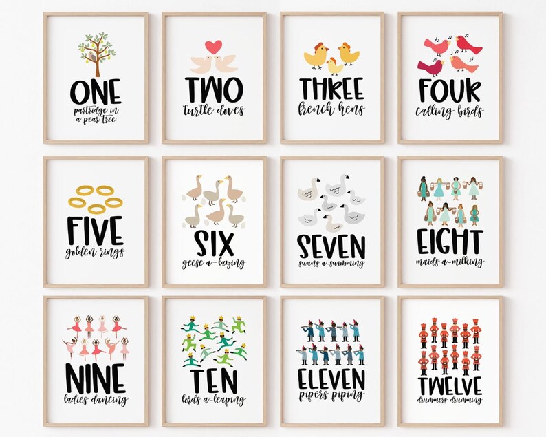 12 Days of Christmas Gift Tags Printable - 3x3 and 2x3 Gift Tags - the ...
