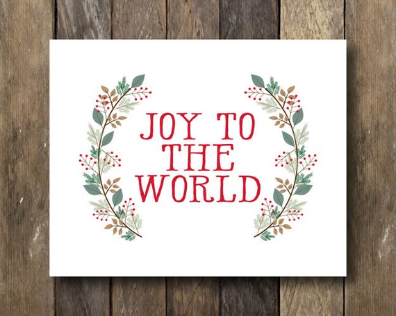Joy to the World Christmas Printable Joy to the World  Etsy