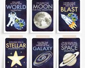 Space Valentine Cards Printable, Outer Space Valentine's Day Cards for Kids, Astronaut Valentine Card, Print at Home Valentines Download