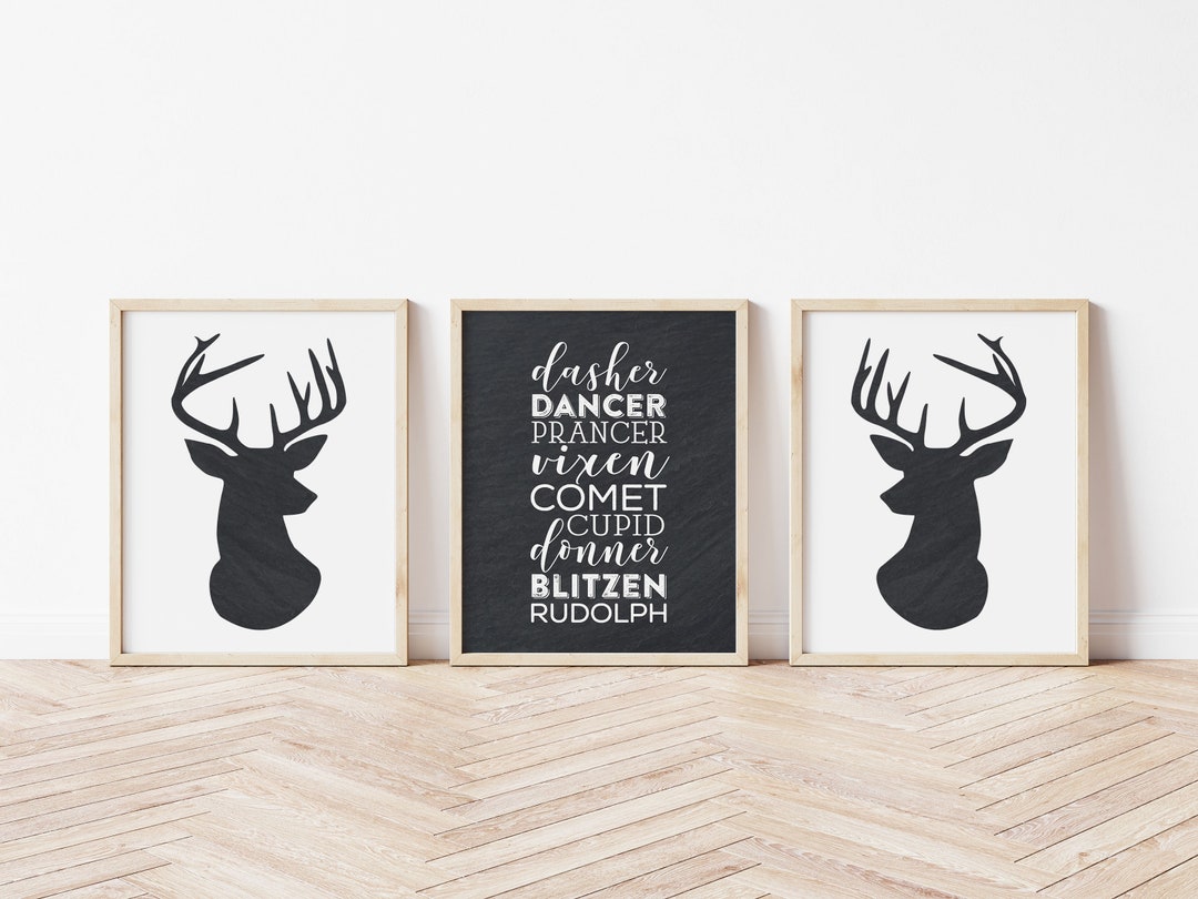 Reindeer Christmas Printables - Reindeer Names Print - Instant Download ...
