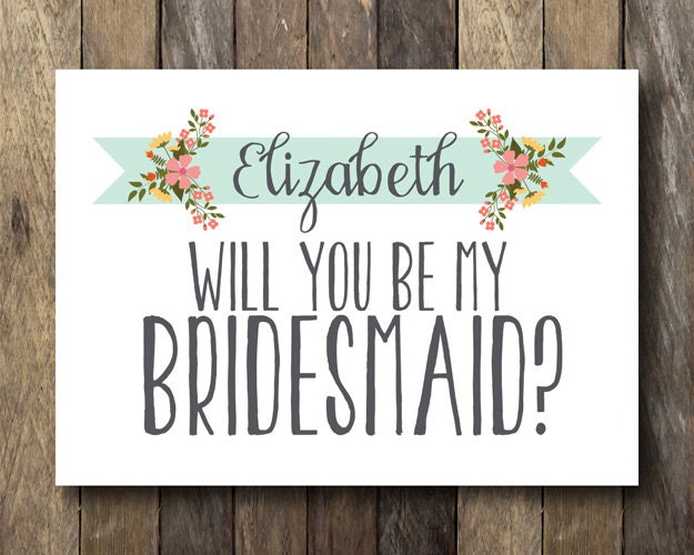 Custom Bridesmaid Cards Printable Bridesmaid Invitation | Etsy