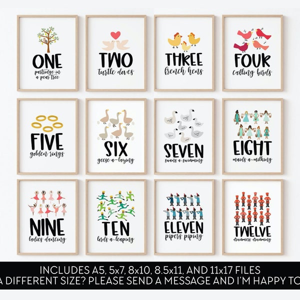 12 Days of Christmas Printable Coloring Pages Etsy