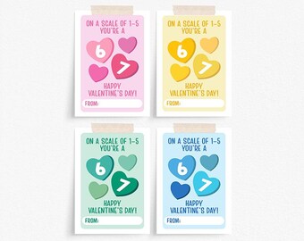 67 Valentine Cards, 67 Valentines for Kids, Printable 6 7 Valentine's Day Cards, Gen Alpha Valentine Cards for Boy Girl, Funny 67 Valentines