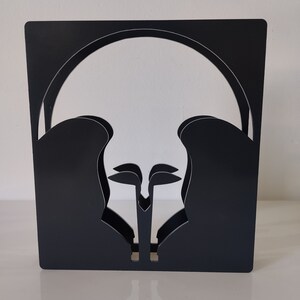 Porta sobres, Porta cartas de metal, Organizador de escritorio, Organizador de correo de metal, Casco espartano, Regalos especiales para hombres de negocios, Decoración de oficina única