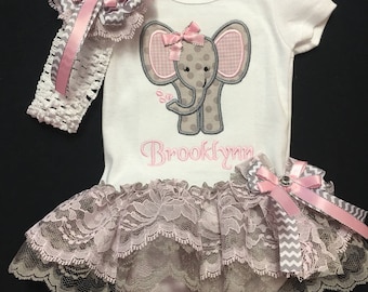 More Colors Newborn Baby Girl Monogrammed Bodysuit Appliqued Elephant More Colors Newborn Baby Girl Monogrammed Bodysuit Appliqued Elephant