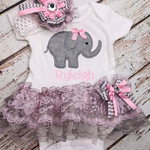 baby girl clothes with elephants on them
