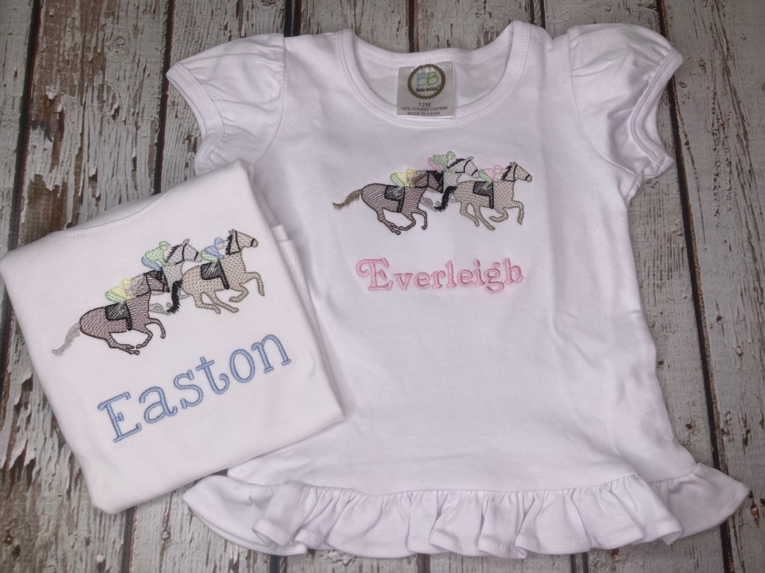 Baby Boy Horse Racing Embroidery Bodysuit Baby Boy Baby Girl Horse