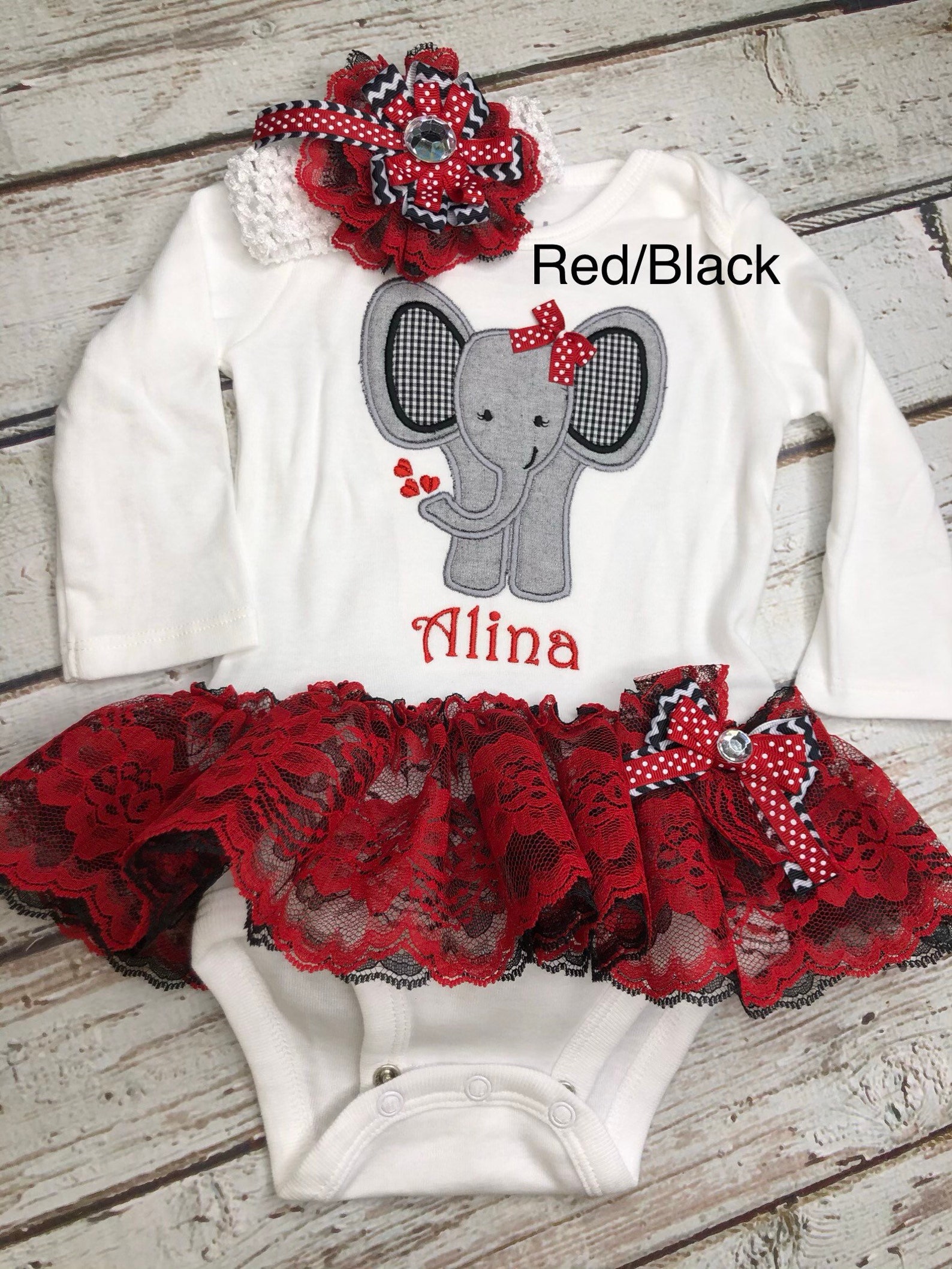 Baby Girl Clothes Elephant Monogrammed Bodysuit Appliqued Etsy