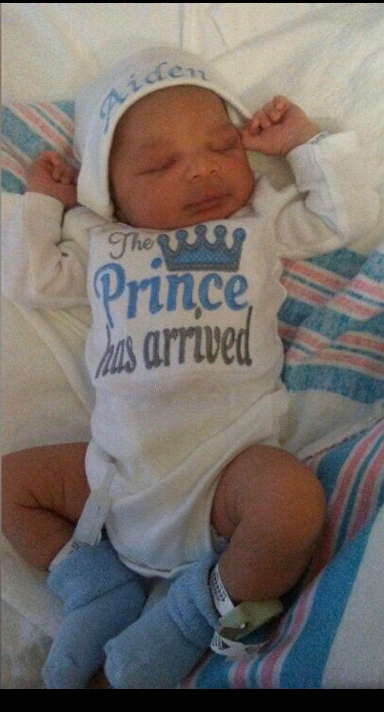 Newborn Baby Boy The Prince Has Arrived Coming Home Outfit Etsy