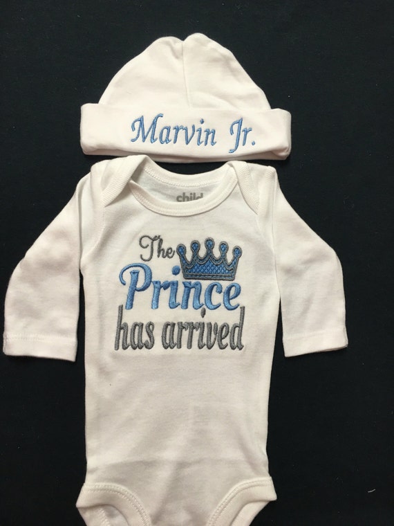 Baby boy the prince has arrive bodysuit newborn baby boy coming home outfit th 