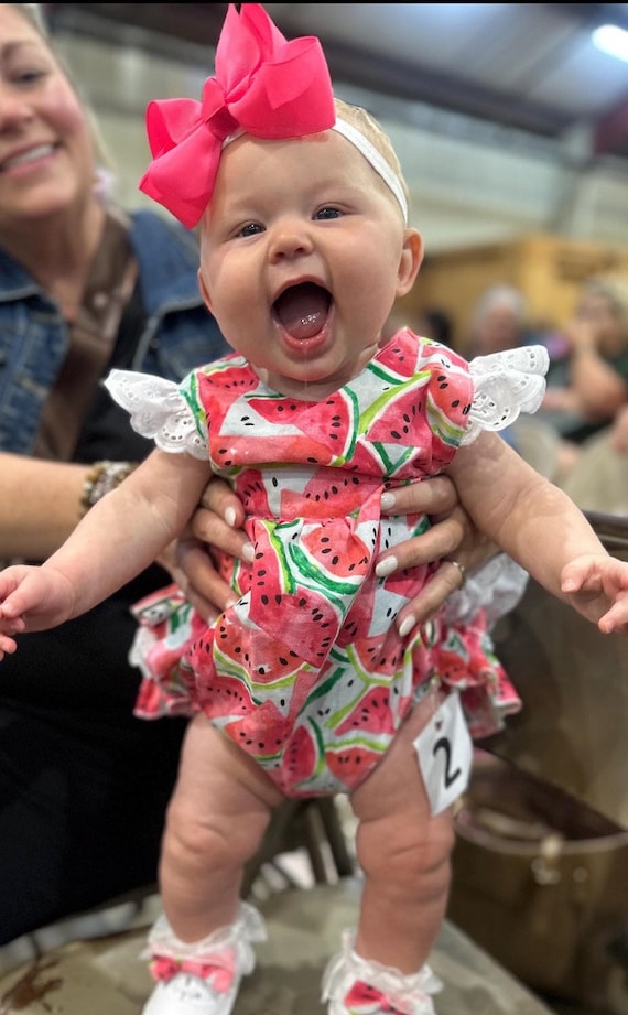 Baby girl watermelon romper online