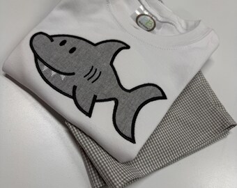 Personalized Applique Shark Shirt & Shorts Set