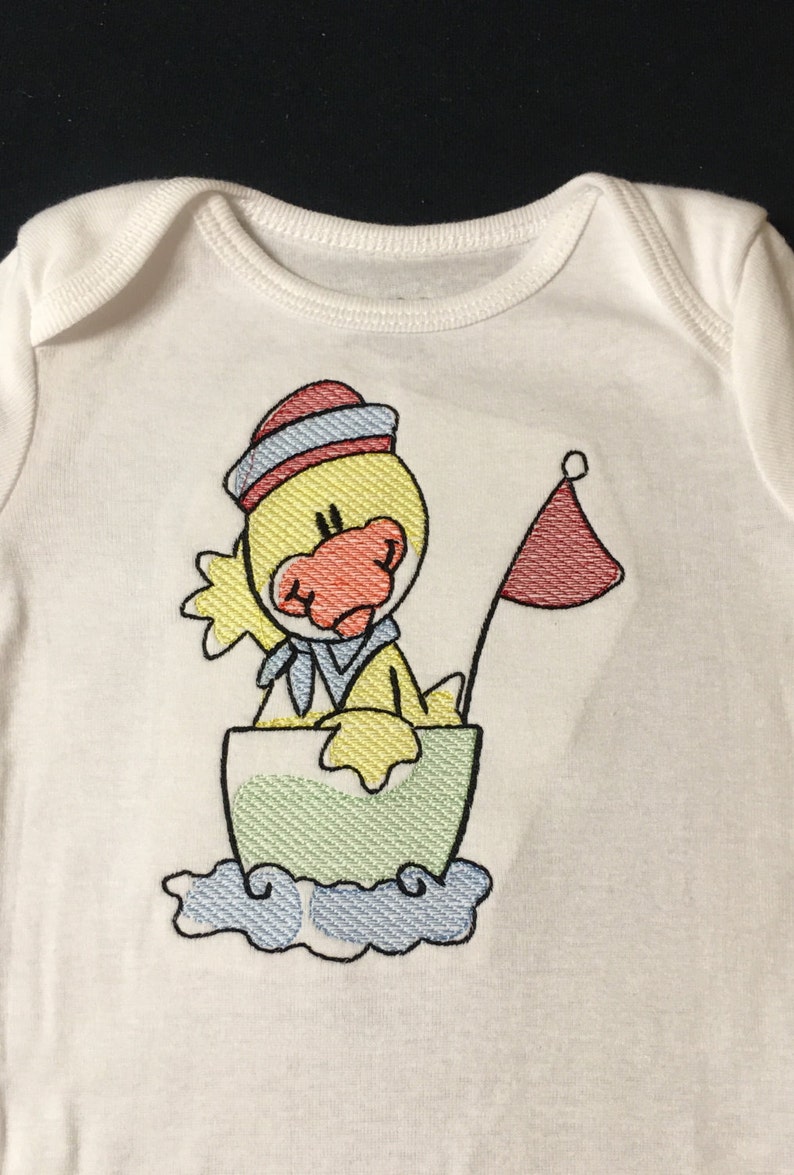 Newborn Baby Boy Duck Embroidered Outfit Appliqued Baby Etsy