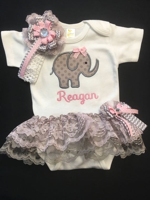 pink elephant baby clothes