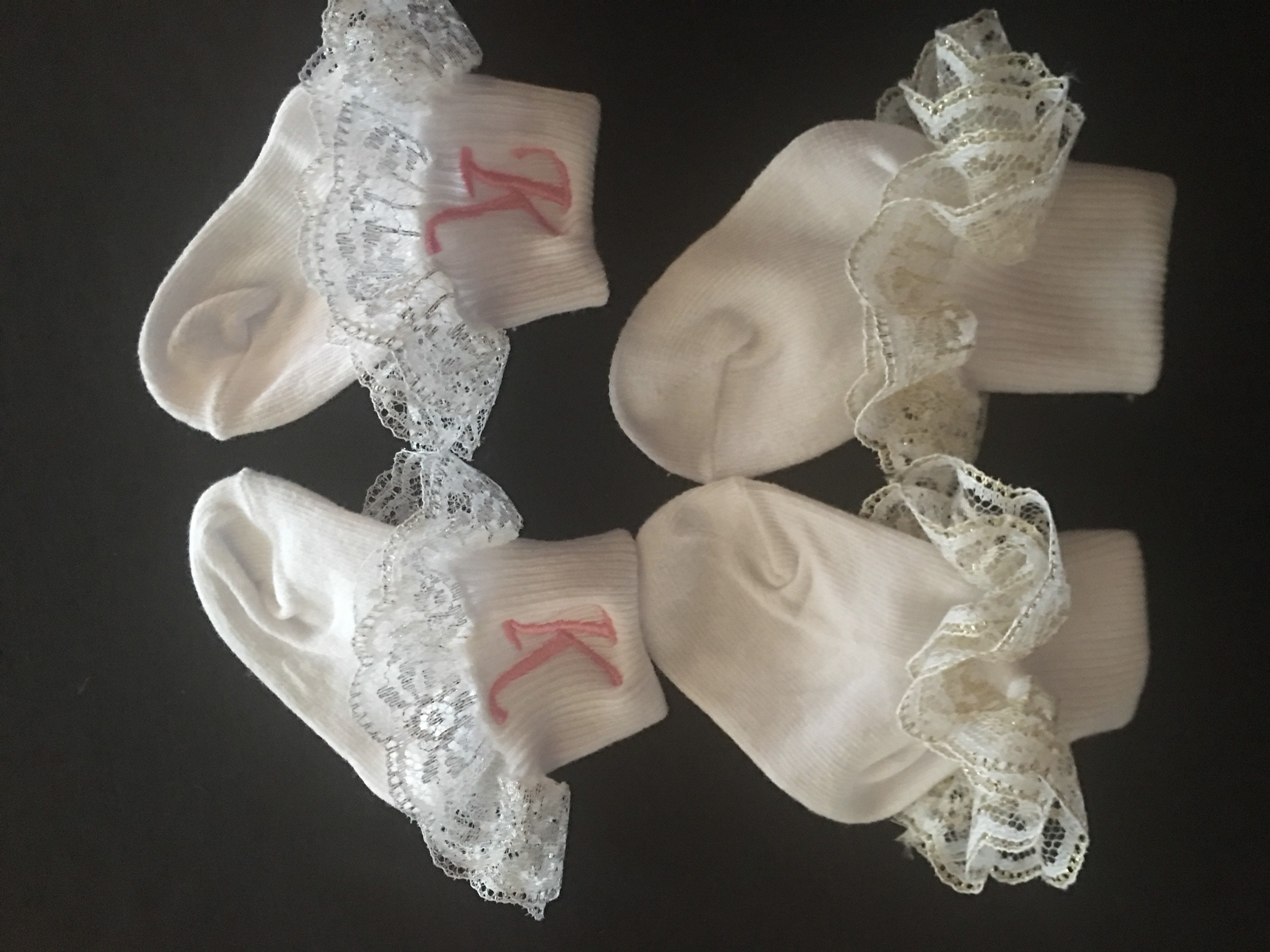 Baby Girl Monogrammed Ruffle Socks Toddler Monogrammed Ruffled Etsy