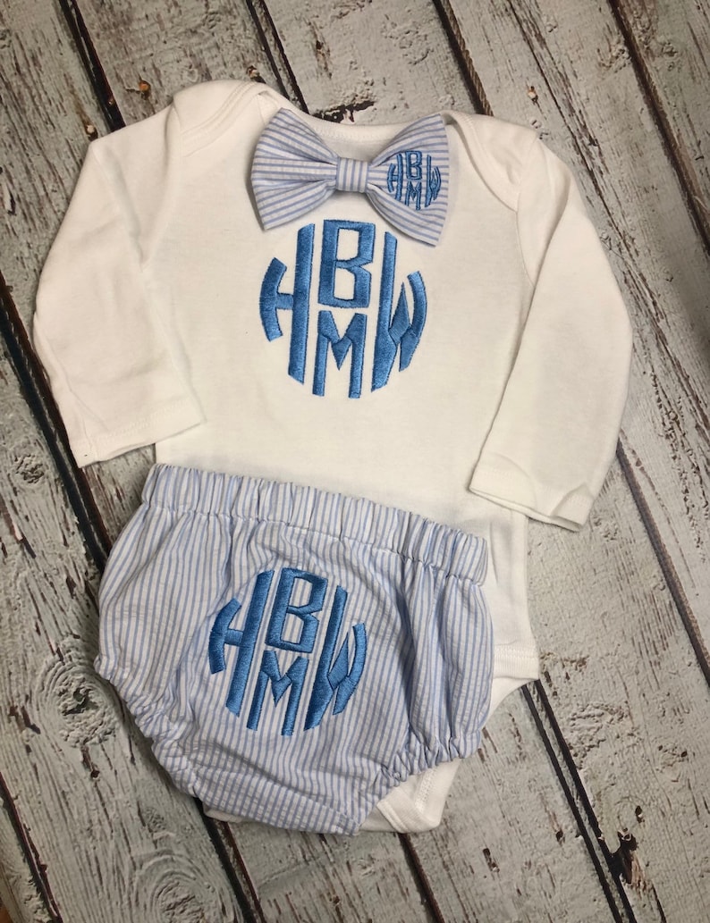 Newborn Baby Boy Monogrammed Bowtie Monogrammed Bodysuit Etsy