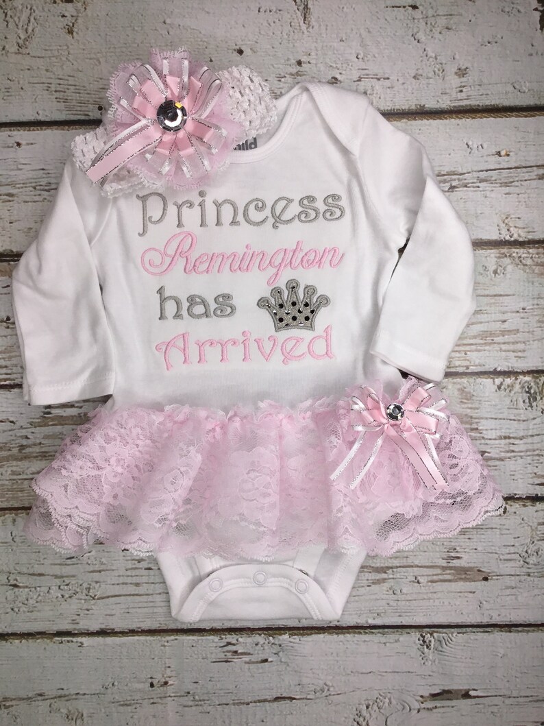 Newborn Baby Girl Princess Has Arrived Outfit Baby Girl Lace Etsy