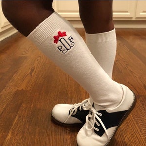 Baby Girl Monogrammed Knee Socks Toddler Monogrammed knee Socks Easter Socks Baby Dedication Coming Home Birthday Personalized Socks
