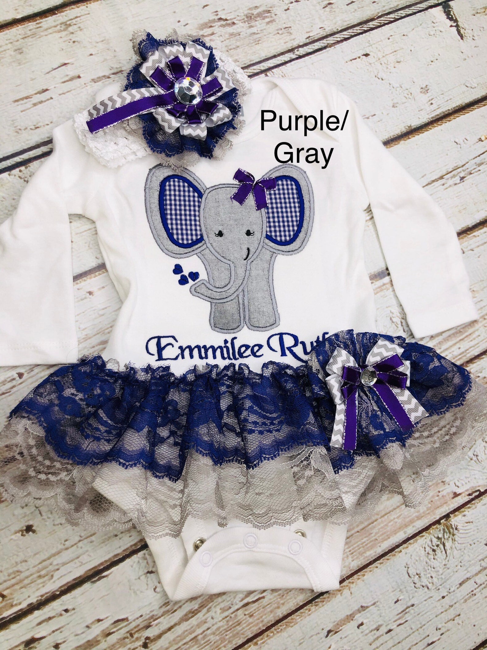 Baby Girl Clothes Elephant Monogrammed Bodysuit Appliqued Etsy