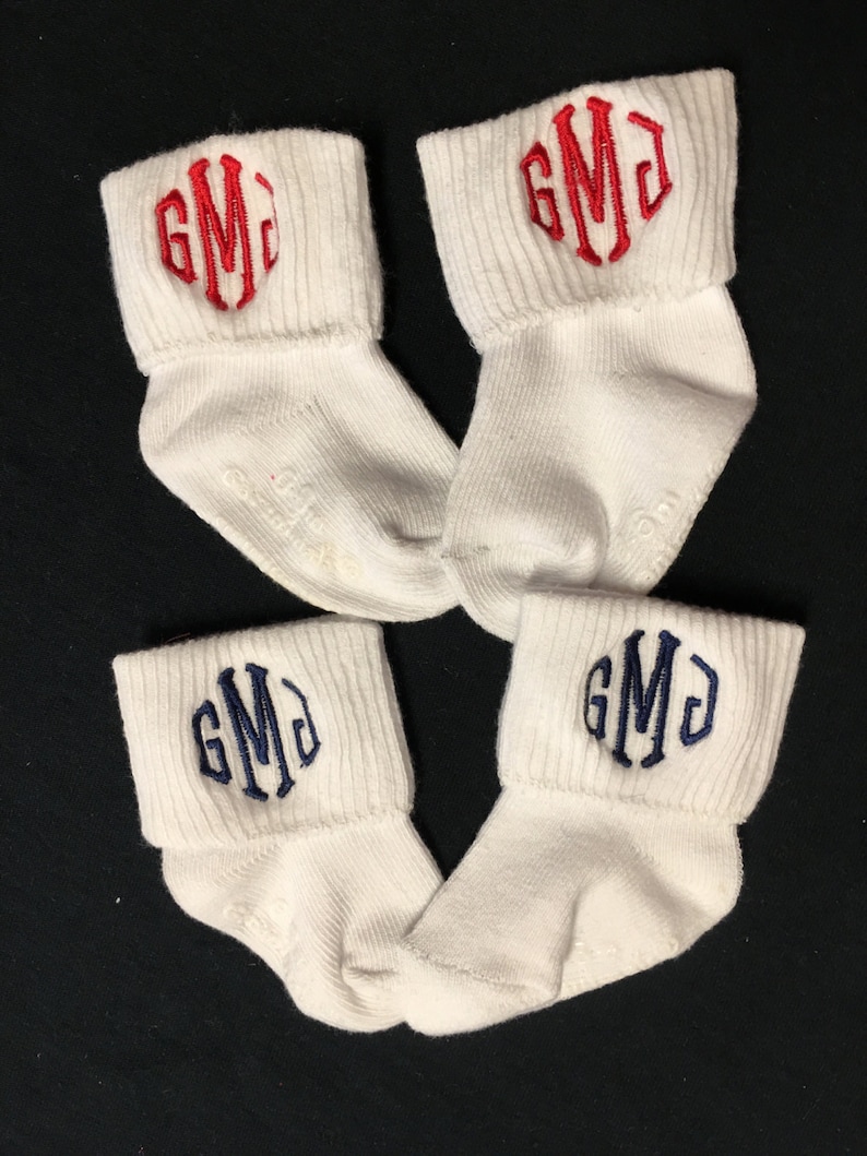 Baby Girl Monogrammed Ruffle Socks Toddler Monogrammed Ruffled Etsy