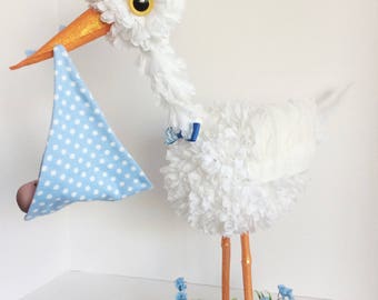 Stork Centerpiece Baby Girl Stork Centerpiece Unique Baby Etsy