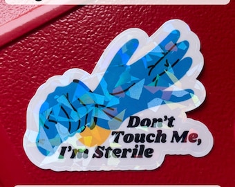 Sterile Hand Sticker Surgical Scrub Tech Gift OR Nurse Water Bottle Decal