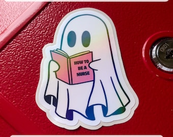 How To Be A Nurse Sticker Rainbow Star Ghost RN Gift Water Bottle Decal