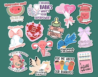 Labor Lieferung Krankenschwester Bundle PNG, L & D Hebamme OB Aufkleber, Cricut GoodNotes Download
