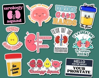 Urologie-RN-Sticker-Bundle (PNG), Geschenk für Nephrologie-Krankenschwestern (Dialyse), Cricut GoodNotes-Download