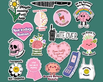 Therapie-Sticker-PNG-Bundle, Geschenk für Psychotherapeuten und Berater, Cricut GoodNotes-Download