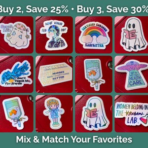 Nurse Doll Sticker, Nostalgic Holographic RN CNA Water-Resistant Vinyl Decal, Nurse Week Gift Bild 5