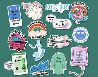 ODER Zirkulator Krankenschwester Aufkleber Bundle PNG, lustige chirurgische Tech Krankenschwester Geschenk, Cricut Download