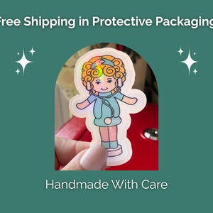 Nurse Doll Sticker, Nostalgic Holographic RN CNA Water-Resistant Vinyl Decal, Nurse Week Gift Bild 4