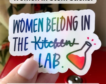 Medical Lab Sticker, Women in STEM Gift, Holographic Water- Resistant Vinyl Decal