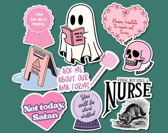 Burnout Krankenschwester Bundle Aufkleber PNG, lustige Krankenschwester Geschenk, Cricut GoodNotes Download